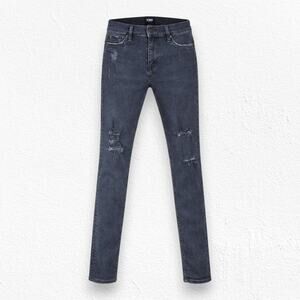 Hudson Nico Black Distressed Mid Rise Stretch Slim Super Skinny Jeans Size 28